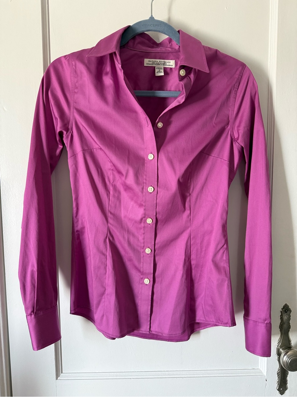 Banana Republic Pink Magenta Women’s Non-Iron Button-Down Dress Shirt | Size 0
